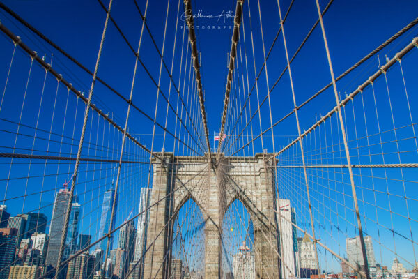 Sur le pont de Brooklyn à New York