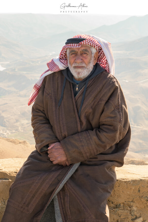 Portrait d’un vieil homme en Jordanie