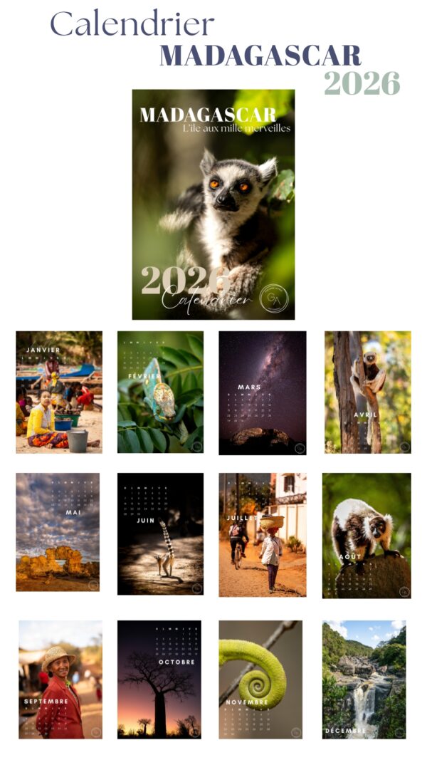 Calendrier 2026 : « Madagascar : l’île aux mille merveilles »